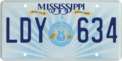 MS license plate LDY634
