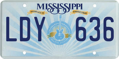 MS license plate LDY636