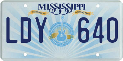 MS license plate LDY640