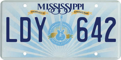 MS license plate LDY642