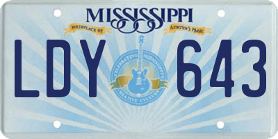 MS license plate LDY643
