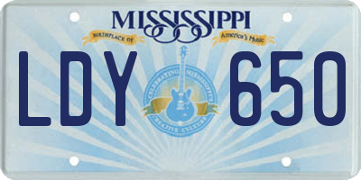 MS license plate LDY650