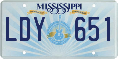 MS license plate LDY651