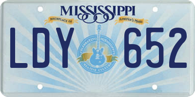 MS license plate LDY652