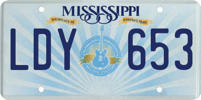 MS license plate LDY653