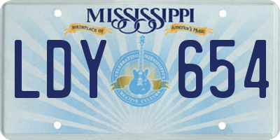 MS license plate LDY654