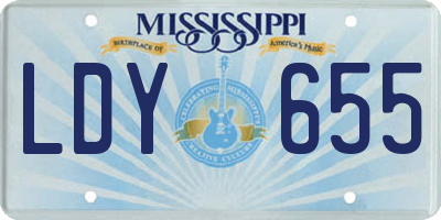 MS license plate LDY655