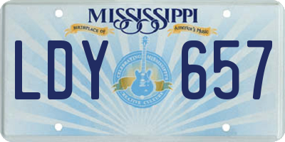 MS license plate LDY657