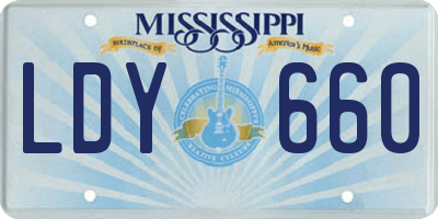 MS license plate LDY660