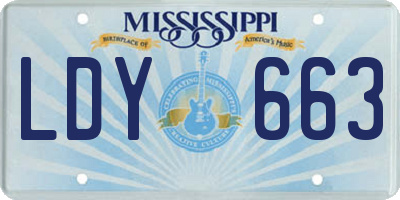 MS license plate LDY663