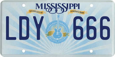 MS license plate LDY666