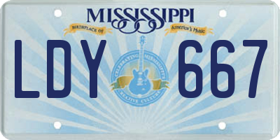 MS license plate LDY667