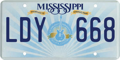 MS license plate LDY668