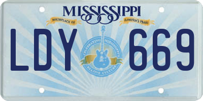 MS license plate LDY669