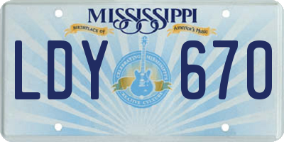 MS license plate LDY670