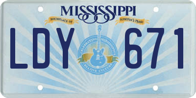 MS license plate LDY671