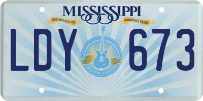 MS license plate LDY673