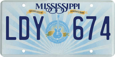 MS license plate LDY674