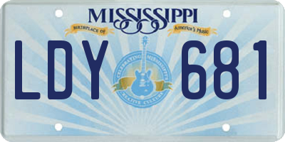 MS license plate LDY681