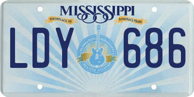 MS license plate LDY686