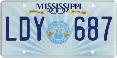 MS license plate LDY687