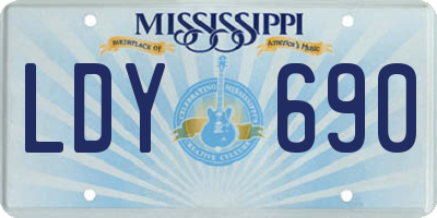 MS license plate LDY690