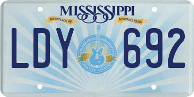 MS license plate LDY692