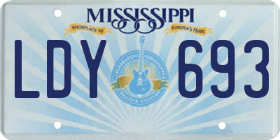 MS license plate LDY693