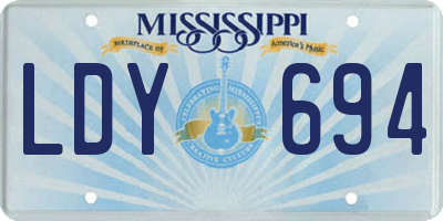 MS license plate LDY694