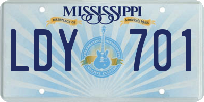 MS license plate LDY701