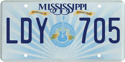 MS license plate LDY705