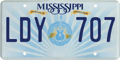 MS license plate LDY707