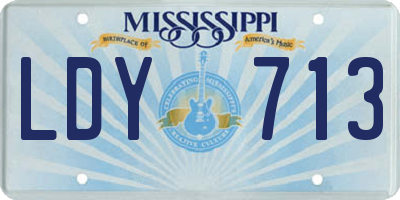 MS license plate LDY713