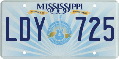 MS license plate LDY725
