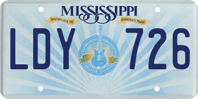 MS license plate LDY726