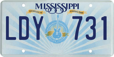 MS license plate LDY731