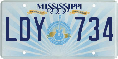 MS license plate LDY734