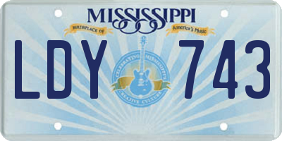 MS license plate LDY743