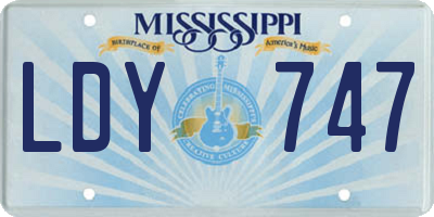 MS license plate LDY747