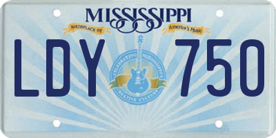 MS license plate LDY750