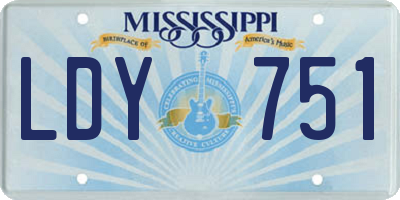 MS license plate LDY751