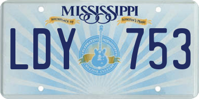 MS license plate LDY753