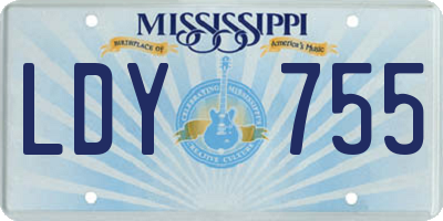 MS license plate LDY755