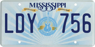 MS license plate LDY756
