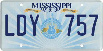MS license plate LDY757