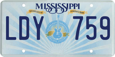 MS license plate LDY759