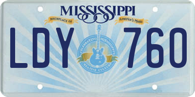 MS license plate LDY760