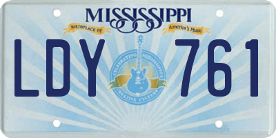 MS license plate LDY761