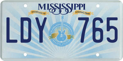 MS license plate LDY765