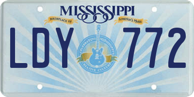 MS license plate LDY772
